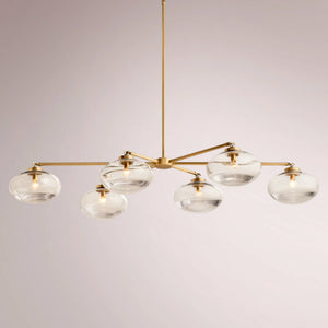 Kabrette Clear Glass Mobile Linear Chandelier