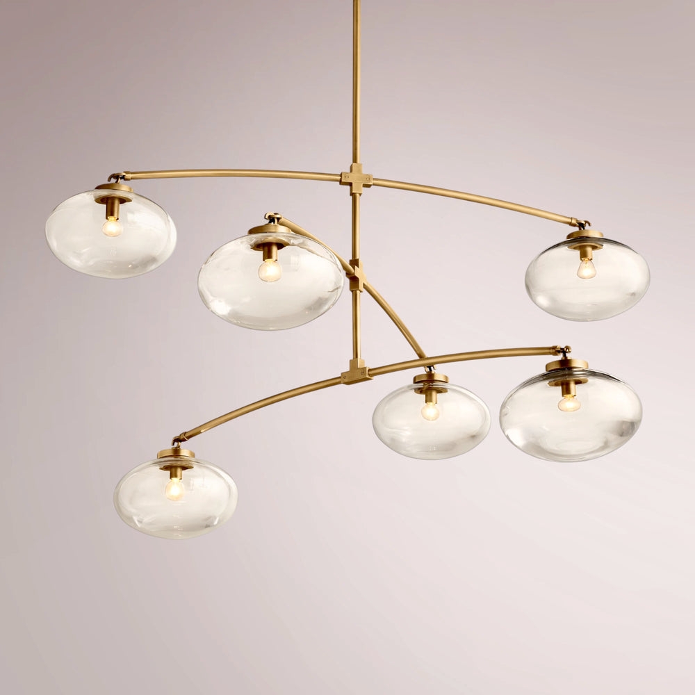 Kabrette Clear Glass Mobile Round Chandelier