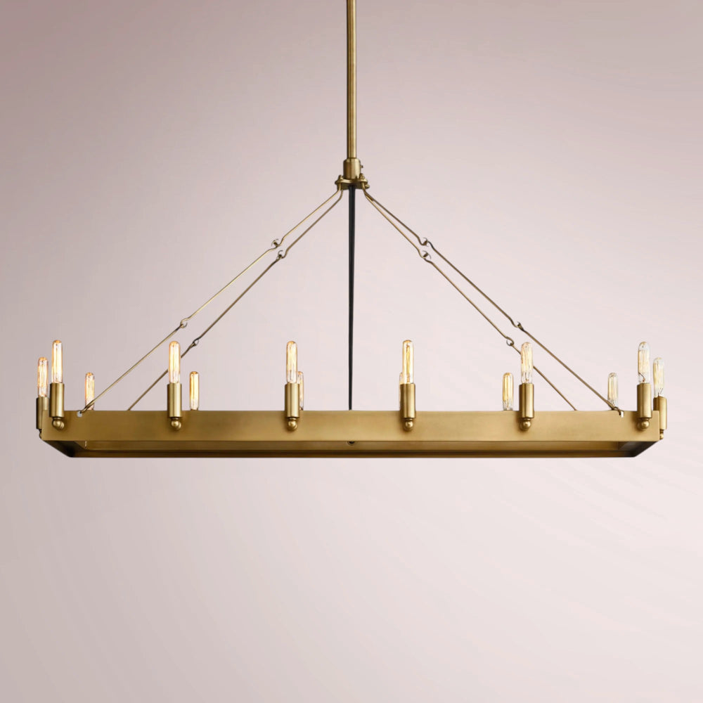 Cemino Vintage Filament Rectangular Chandelier