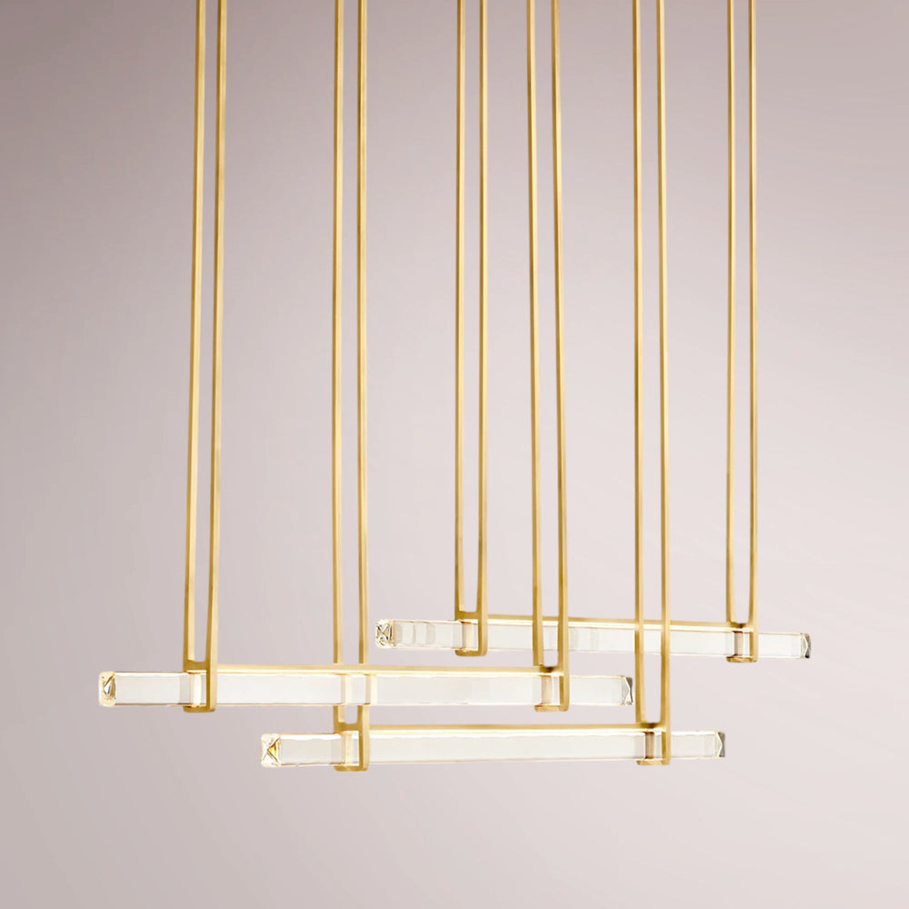 Aulubon Crystal Triple Bar Linear Chandelier