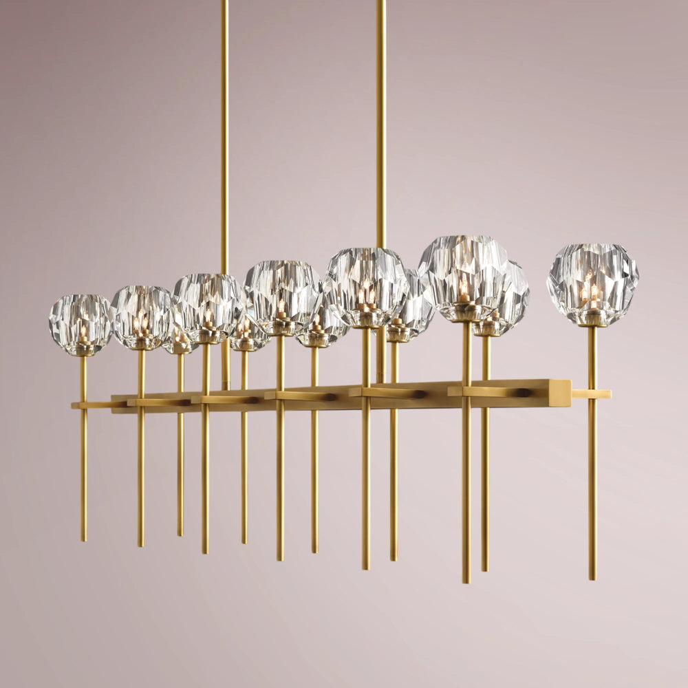 Multiaspect Cristal Glass Double Linear Chandelier