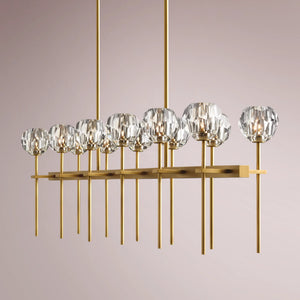 Multiaspect Cristal Glass Double Linear Chandelier