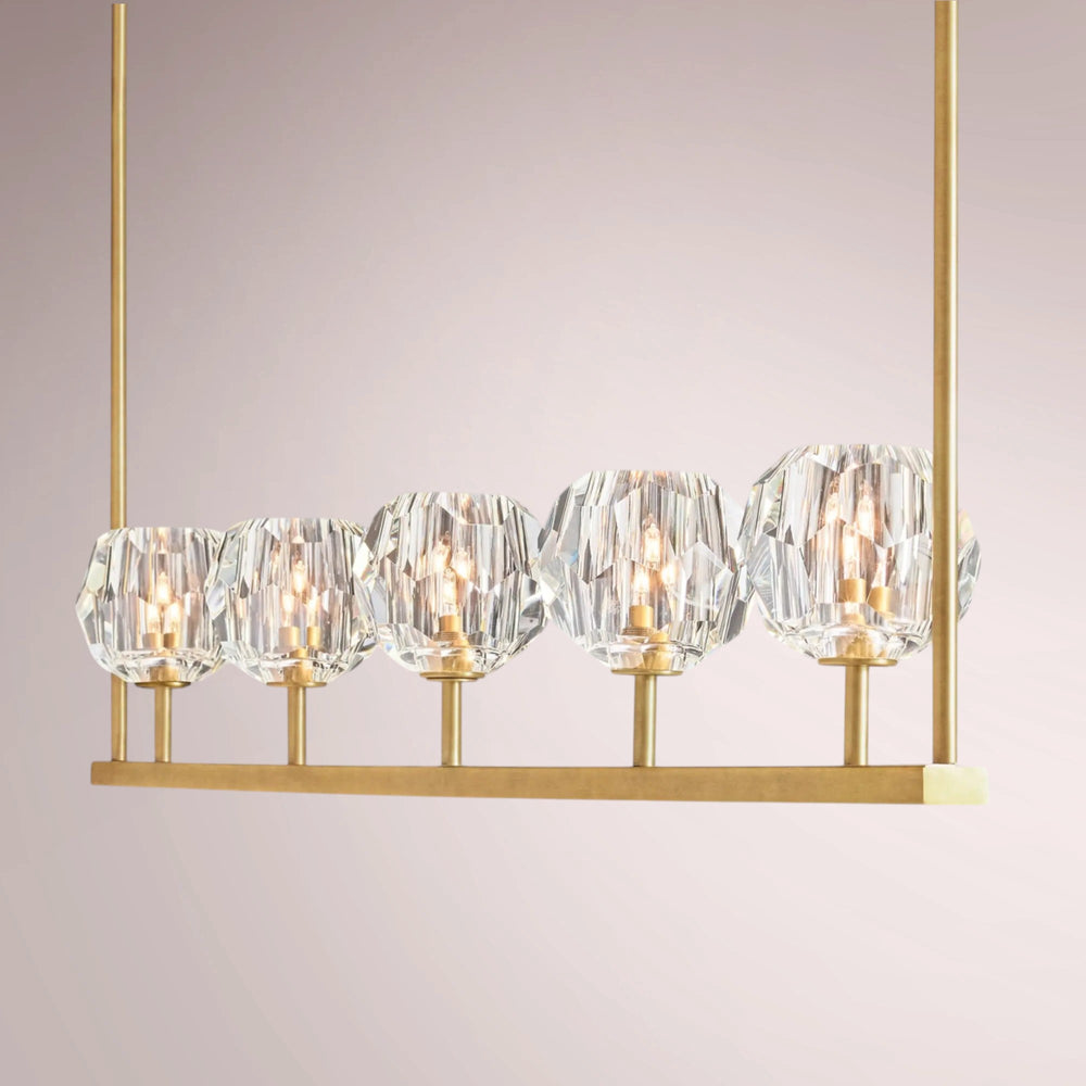Multiaspect Cristal Glass Linear Chandelier
