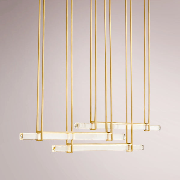 Aulubon Crystal Triple Bar Linear Chandelier