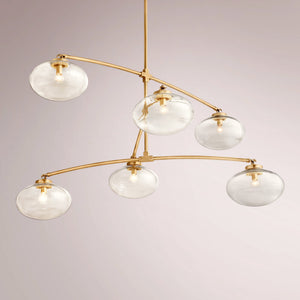 Kabrette Clear Glass Mobile Round Chandelier