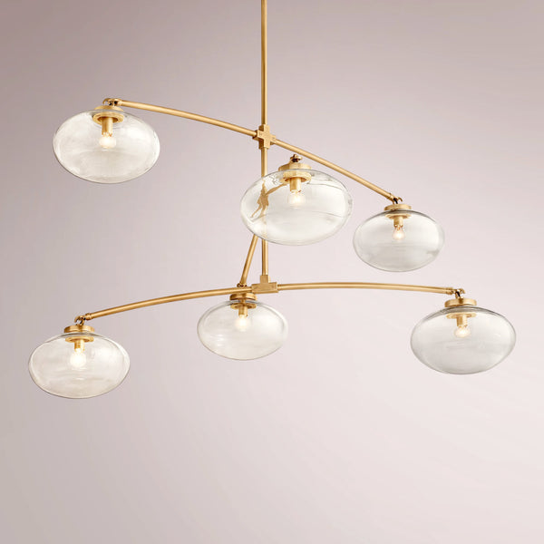 Kabrette Clear Glass Mobile Round Chandelier