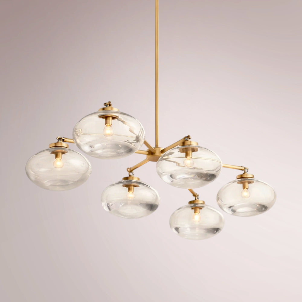 Kabrette Clear Glass Mobile Linear Chandelier