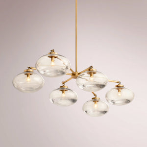 Kabrette Clear Glass Mobile Linear Chandelier