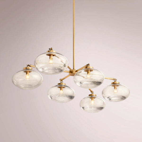 Kabrette Clear Glass Mobile Linear Chandelier