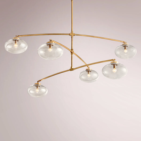 Kabrette Clear Glass Mobile Round Chandelier