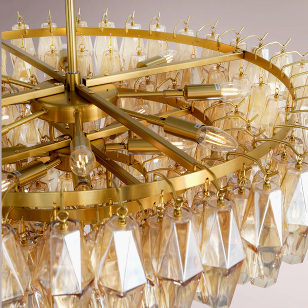 Chiaha Clear Glass Tiered Round Chandelier