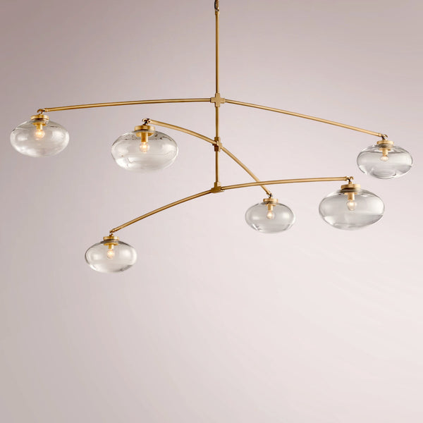 Kabrette Clear Glass Mobile Round Chandelier