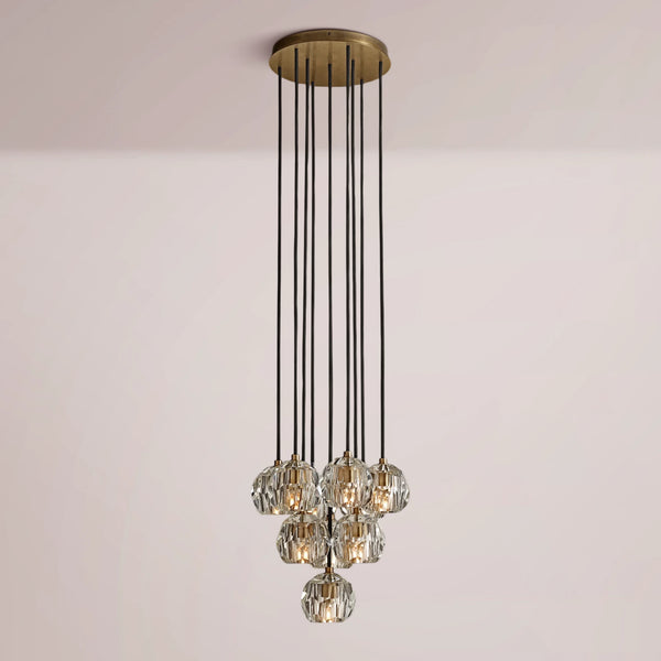 Multiaspect Cristal Glass Round Cluster Chandelier