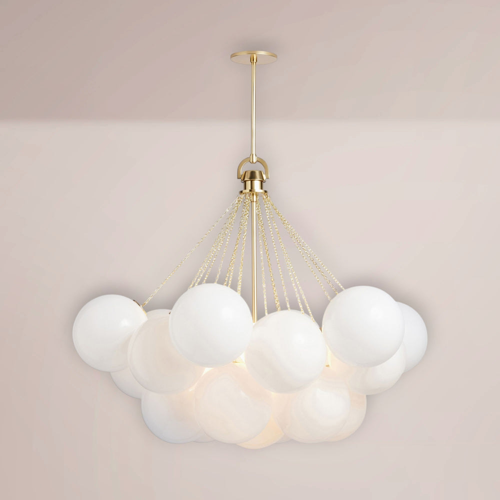 Cascading Sphere Halo Chandelier