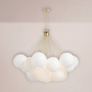 Cascading Sphere Halo Chandelier