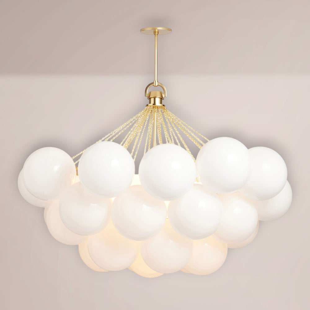 Cascading Sphere Halo Chandelier