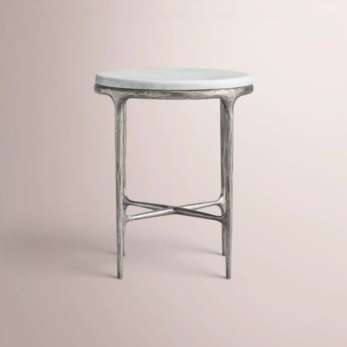Calix Series Marble Round Side Table
