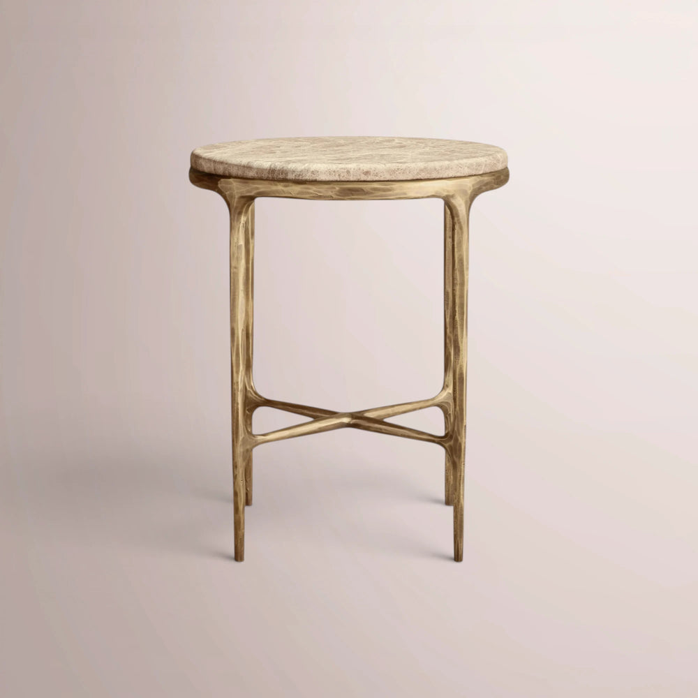 Calix Series Marble Round Side Table