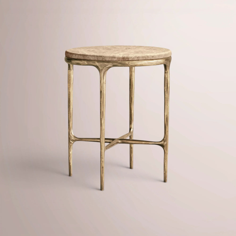Calix Series Marble Round Side Table