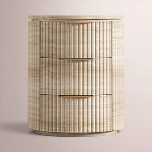 Solenne Reeded Stone Closed Nightstand