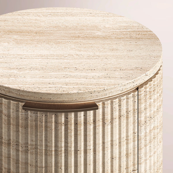Solenne Reeded Stone Closed Nightstand