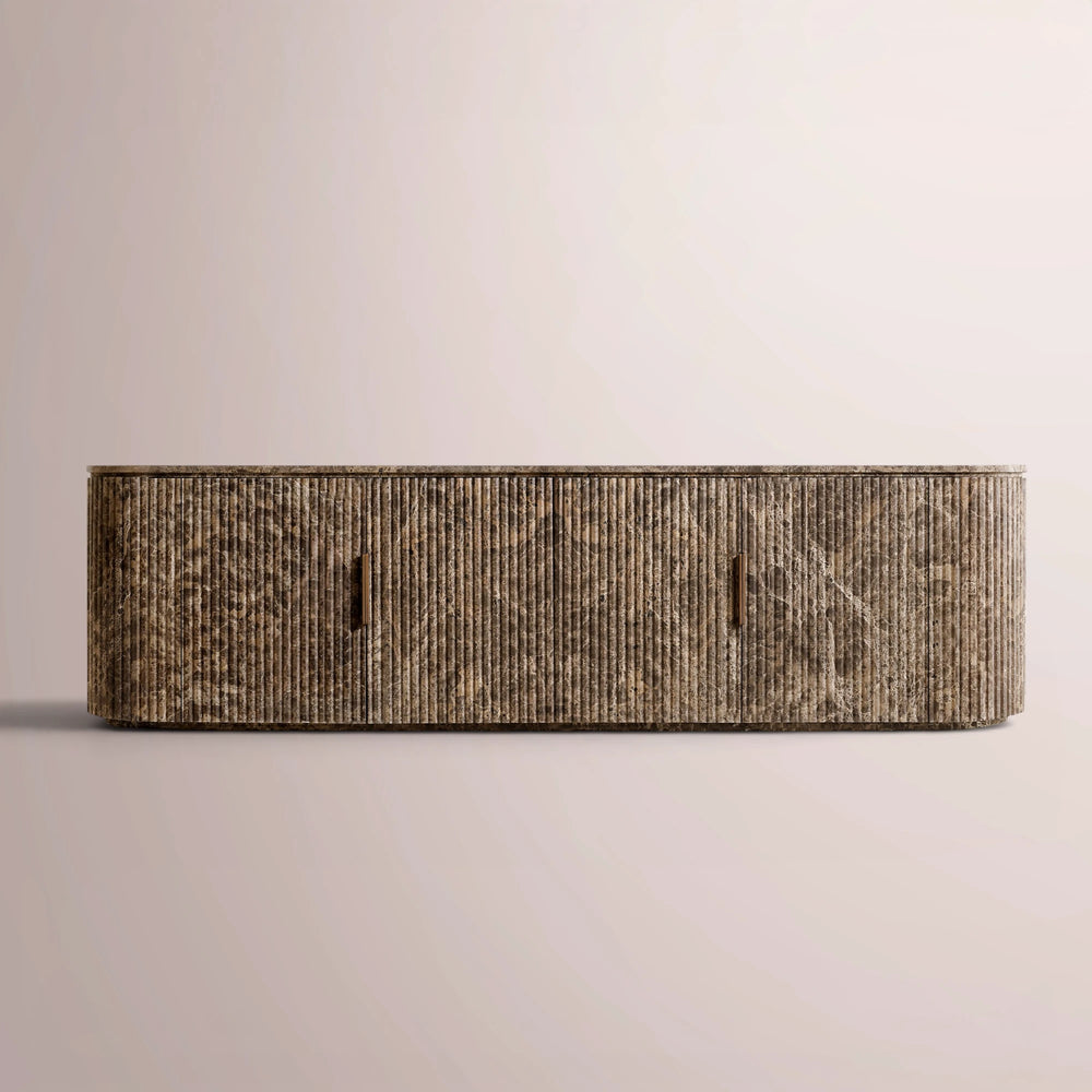 Solenne Reeded Stone Media Console