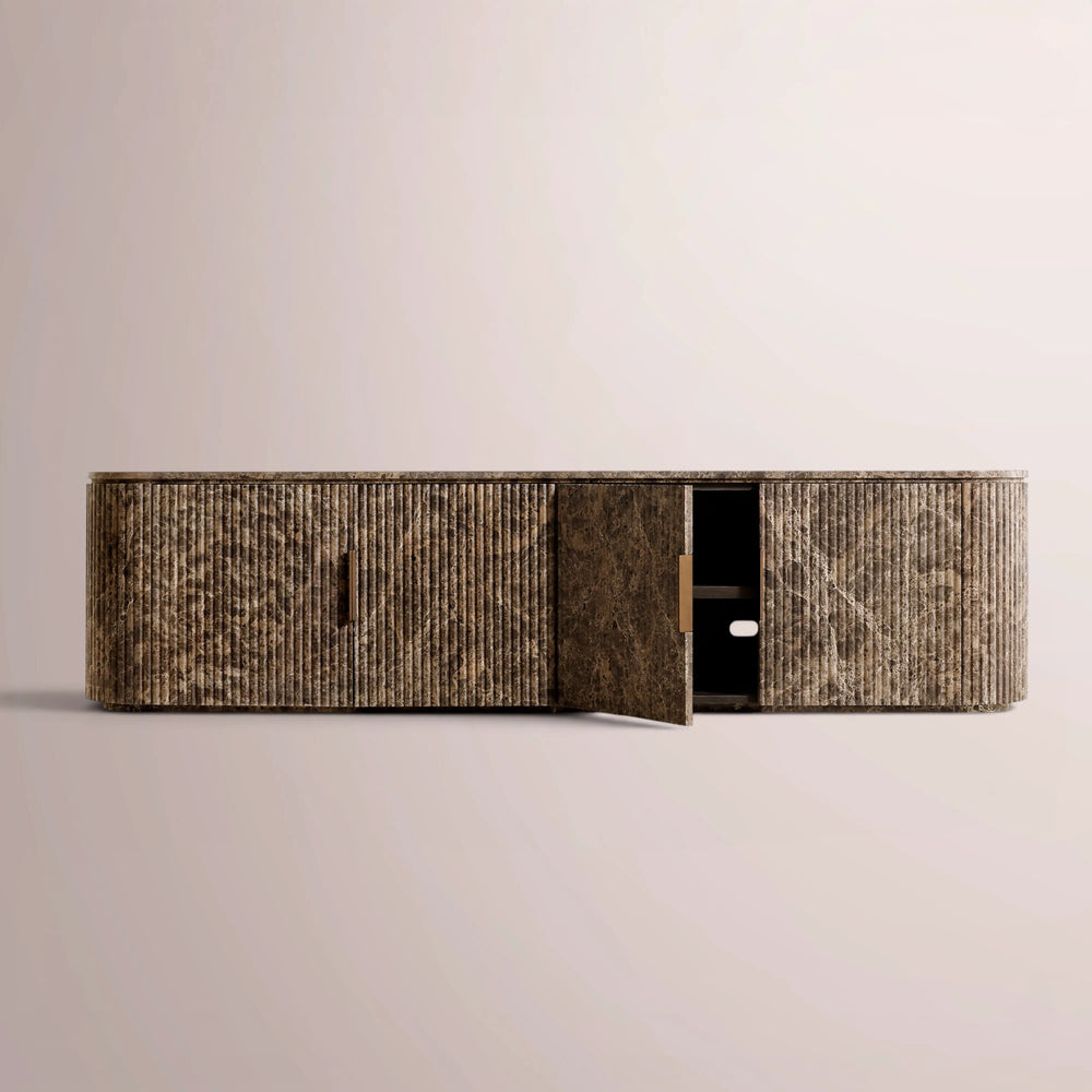 Solenne Reeded Stone Media Console