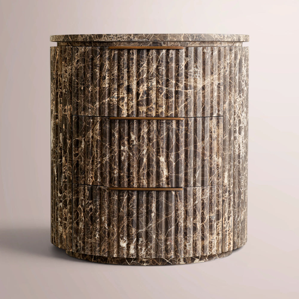 Solenne Reeded Stone Closed Nightstand