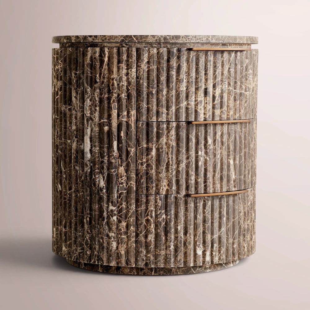 Solenne Reeded Stone Closed Nightstand