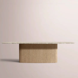 Ethenra Emperador Pedestal Rectangular Dining Table