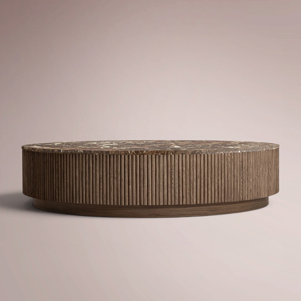 Ethenra Emperador Plinth Round Coffee Table