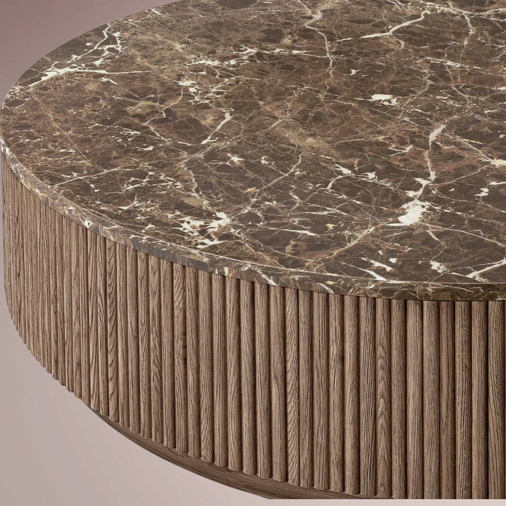 Ethenra Emperador Plinth Round Coffee Table