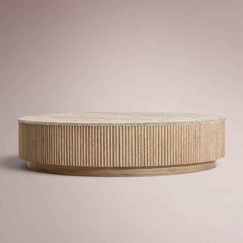 Ethenra Emperador Plinth Round Coffee Table