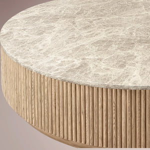 Ethenra Emperador Plinth Round Coffee Table