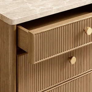 Celestine Emperador Reeded Storage Desk