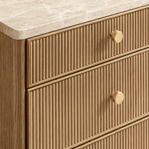 Celestine Emperador Reeded Storage Desk