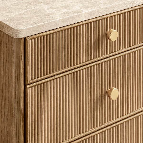 Celestine Emperador Reeded Storage Desk
