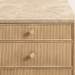 Celestine Emperador Reeded Storage Desk