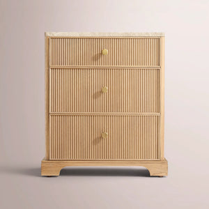 Celestine Emperador Reeded Closed Nightstand
