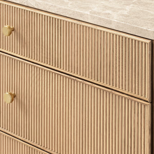 Celestine Emperador Reeded Closed Nightstand