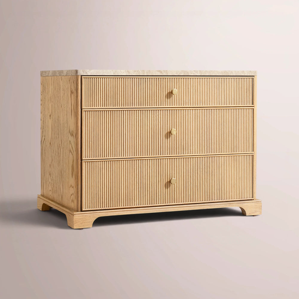 Celestine Emperador Reeded Closed Nightstand