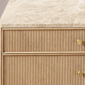 Celestine Emperador Reeded Closed Nightstand