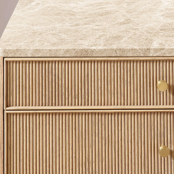 Celestine Emperador Reeded Closed Nightstand