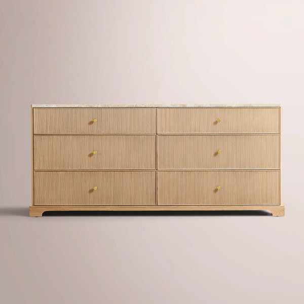 Celestine Emperador Reeded Drawer Dresser