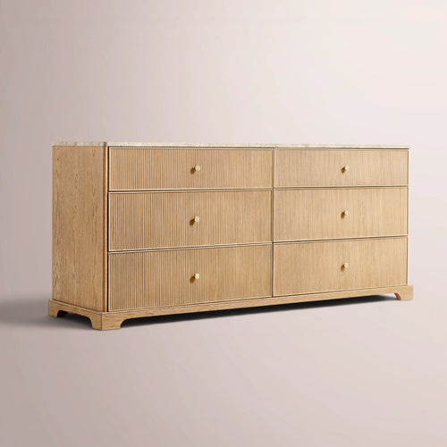 Celestine Emperador Reeded Drawer Dresser