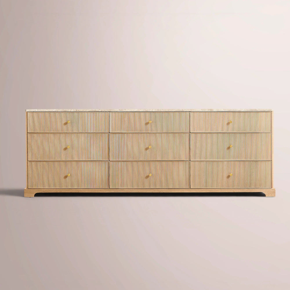 Celestine Emperador Reeded Drawer Dresser
