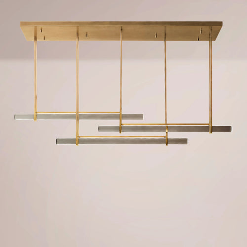 Aulubon Crystal Triple Bar Linear Chandelier