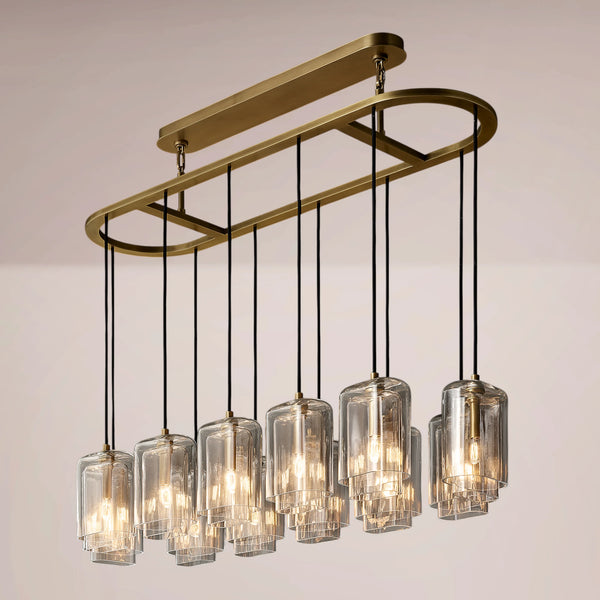 Lucerne Clear Glass Linear Chandelier