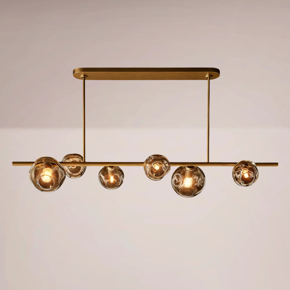 Virelle Bubble Smoke Glass Linear Chandelier