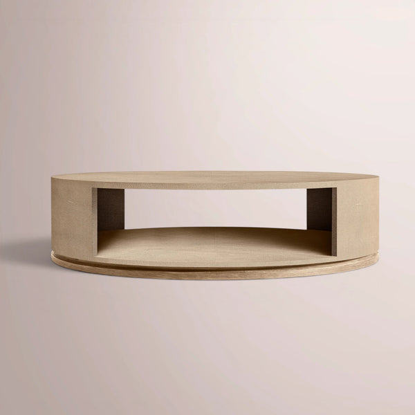 Linee Shagreen Round Open Coffee Table